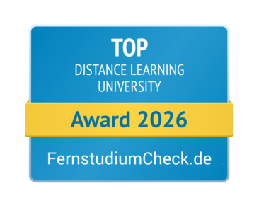 Germany's most popular distance university, awarded in 2025 by FernstudiumCheck.de.